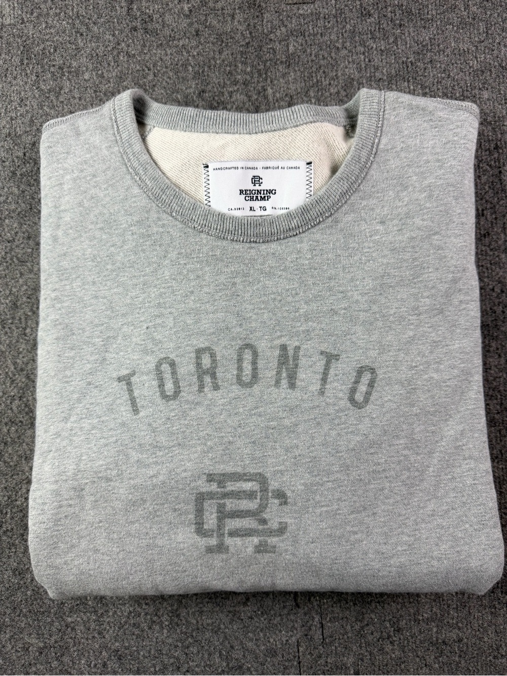 Reining Champ Mens 100% Cotton L/S Crew Neck Printed Sweatshirt Size XL Gray